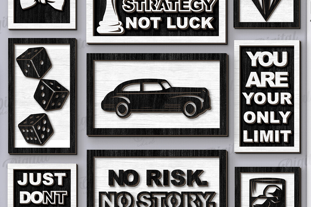 Intra απο ξύλο plywood 3mm-4mm πάχος κοπής με λέιζερ 3D ανδρικών Mini Signs Δίασταση 30x20 cm INTRAFABR-121118951