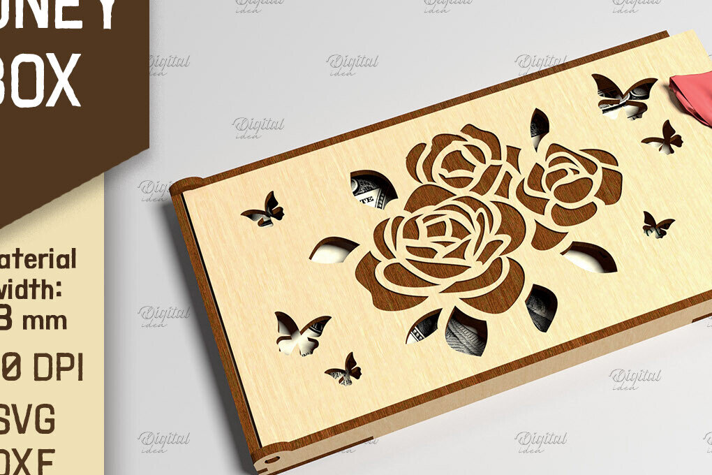 Σετ των 3 Intra απο ξύλο plywood 3mm-4mm πάχος 3D Money Box. Κουτί δώρου μετρητών Δίασταση 10x10 cm INTRAFABR-86217295