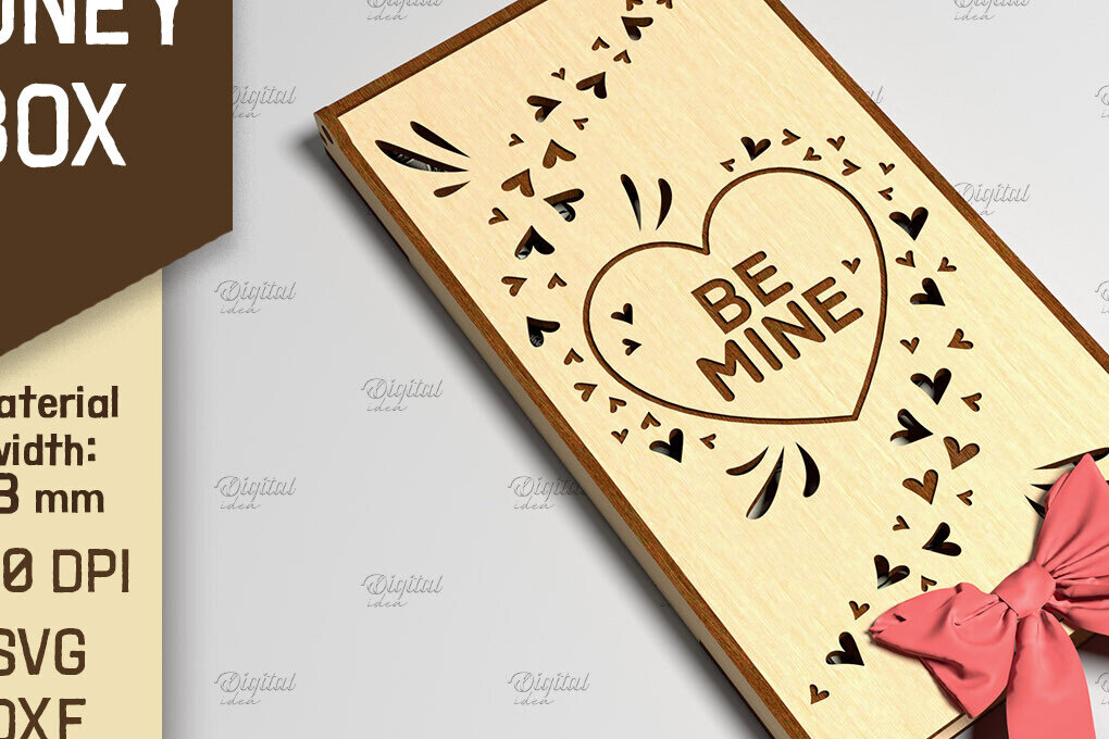 Σετ των 3 Intra απο ξύλο plywood 3mm-4mm πάχος 3D Money Box. Κουτί δώρου μετρητών Δίασταση 10x10 cm INTRAFABR-86217420