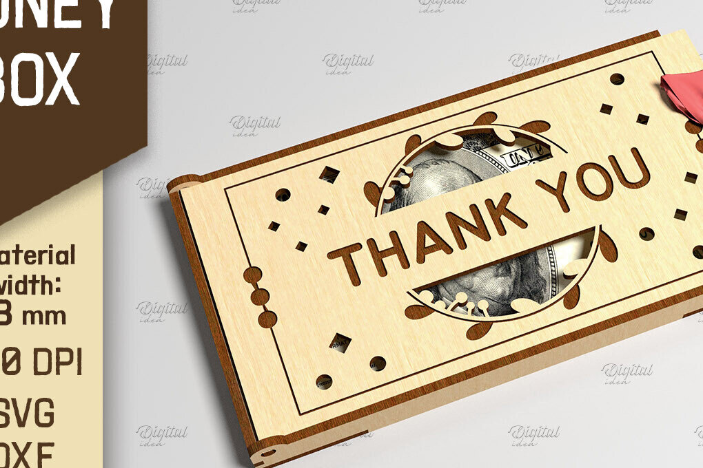 Σετ των 3 Intra απο ξύλο plywood 3mm-4mm πάχος 3D Money Box. Κουτί δώρου μετρητών Δίασταση 10x10 cm INTRAFABR-86216950