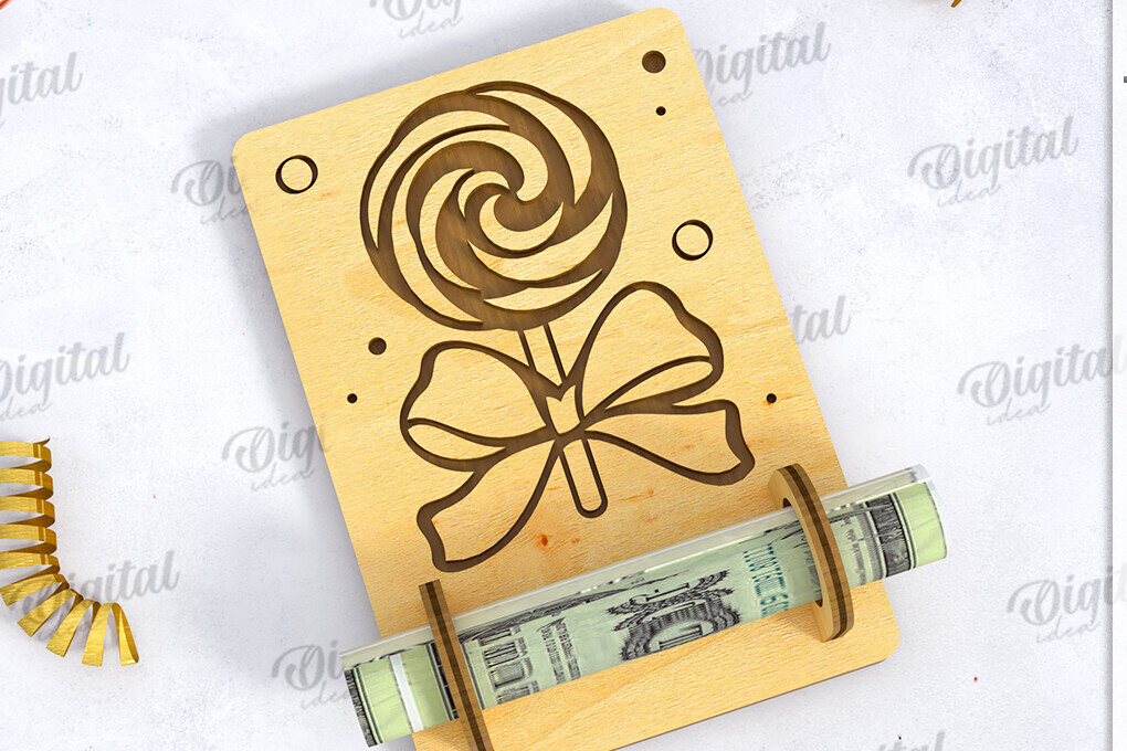 Intra απο ξύλο plywood 3mm-4mm πάχος 3D Money Holder Cut  Δίασταση 30x20 cm INTRAFABR-121433102