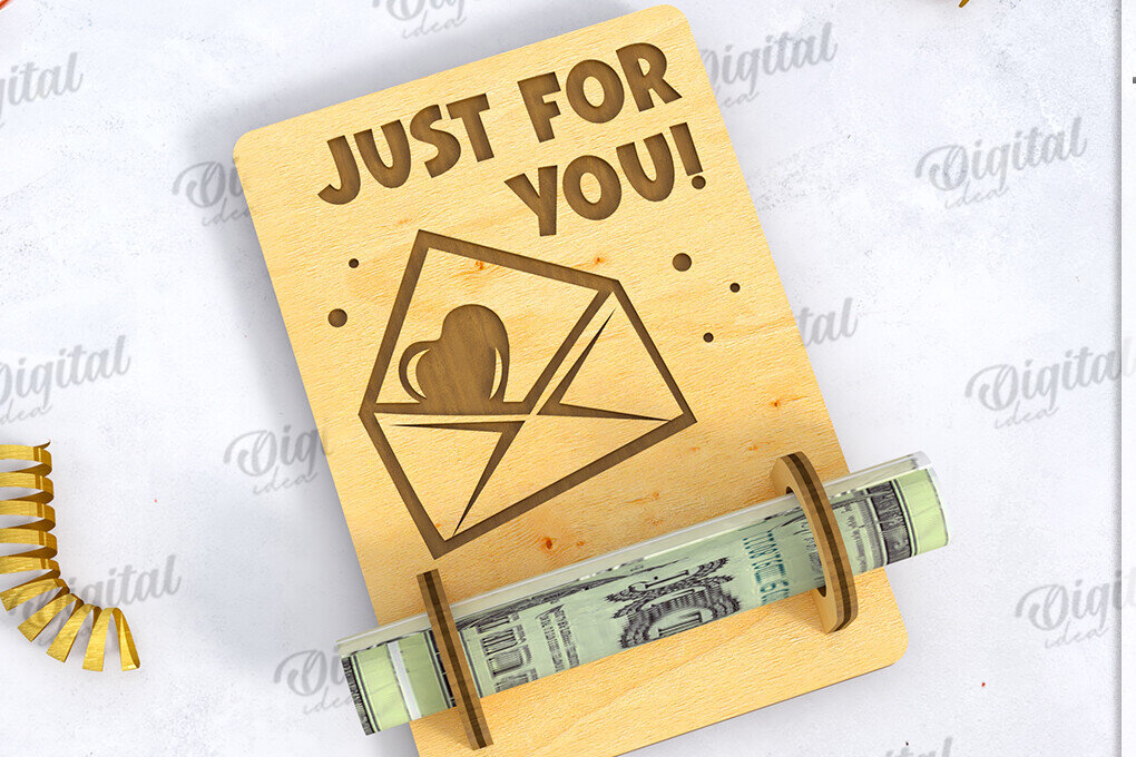 Σετ των 2 Intra απο ξύλο plywood 3mm-4mm πάχος 3D Money Holder Cut  Δίασταση 30x20 cm INTRAFABR-121433727