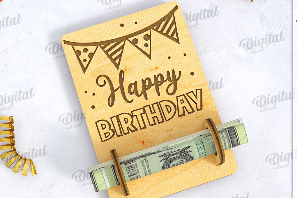 Intra απο ξύλο plywood 3mm-4mm πάχος 3D Money Holder Cut  Δίασταση 30x20 cm INTRAFABR-121433837