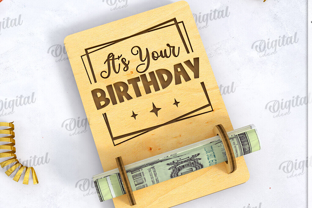 Σετ των 2 Intra απο ξύλο plywood 3mm-4mm πάχος 3D Money Holder Cut  Δίασταση 30x20 cm INTRAFABR-121433984