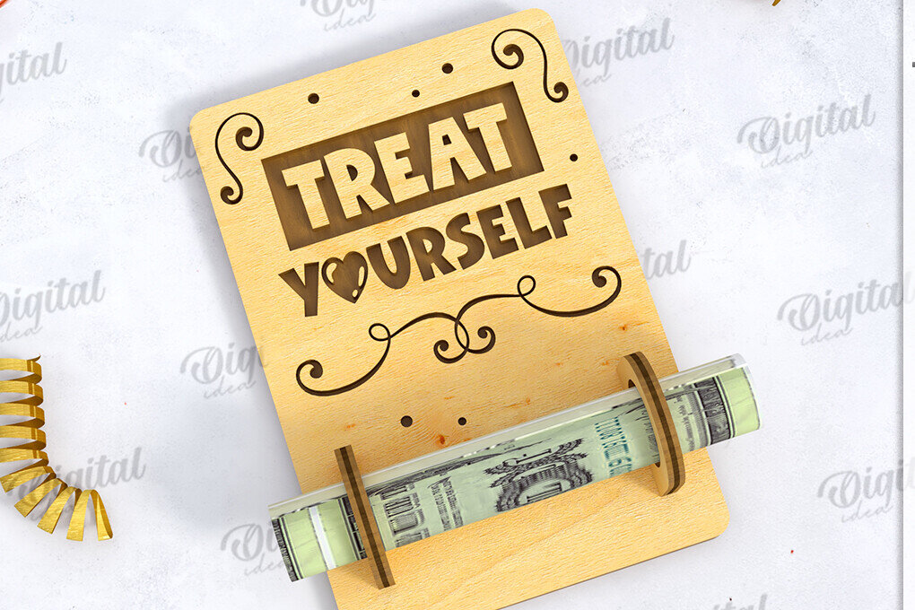 Σετ των 2 Intra απο ξύλο plywood 3mm-4mm πάχος 3D Money Holder Cut  Δίασταση 30x20 cm INTRAFABR-121432566