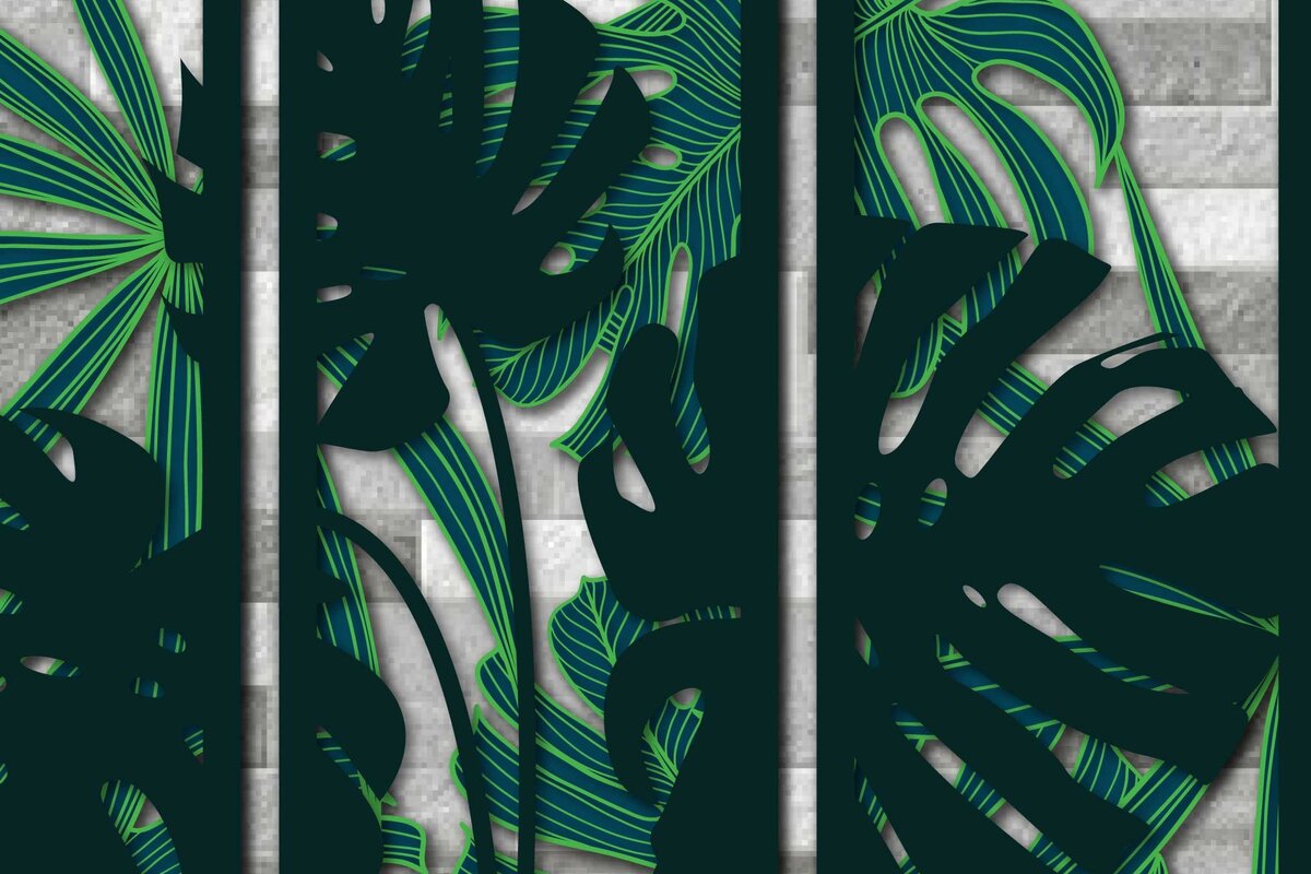 Intra απο ξύλο plywood 3mm-4mm πάχος διακόσμησης τοίχου με πάνελ 3D Monstera Δίασταση 40x40 cm INTRAFABR-71085512