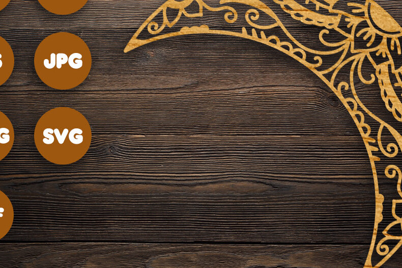 Intra απο ξύλο plywood 3mm-4mm πάχος 3D Moon Mandala για Cricut Δίασταση 30x30 cm INTRAFABR-72167203