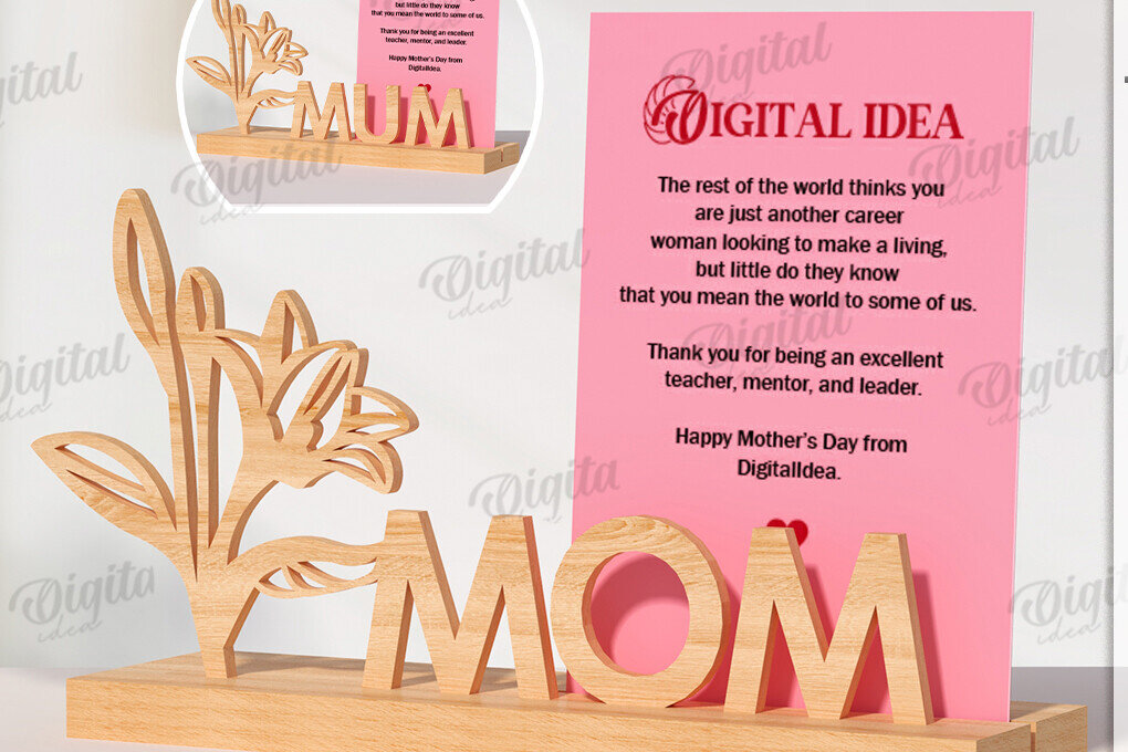 Intra απο ξύλο plywood 3mm-4mm πάχος Τρισδιάστατη θήκη κάρτας για τη γιορτή της μητέρας Δίασταση 30x20 cm INTRAFABR-118736062