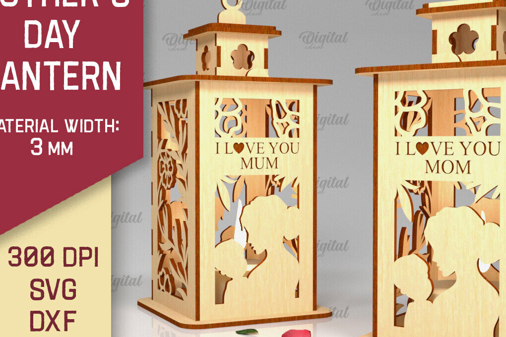 Intra απο ξύλο plywood 3mm-4mm πάχος Τρισδιάστατη κοπή φαναριού για τη γιορτή της μητέρας Δίασταση 30x20 cm INTRAFABR-93711395