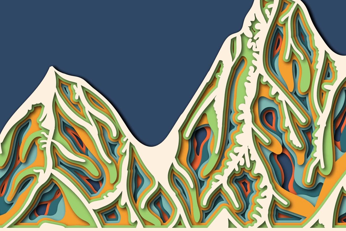 Σετ των 3 Intra απο ξύλο plywood 3mm-4mm πάχος 3D Mountain-Cricut -CNC Δίασταση 15x15 cm INTRAFABR-72629242