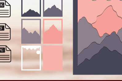 Σετ των 2 Intra απο ξύλο plywood 3mm-4mm πάχος 3d Mountain Shadow Box Δίασταση 25x25 cm INTRAFABR-59199359