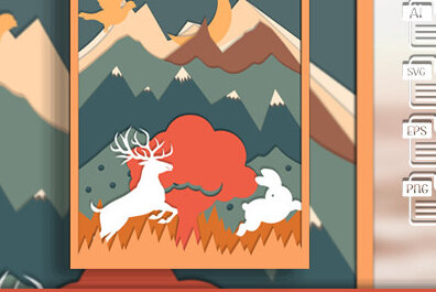 Intra απο ξύλο plywood 3mm-4mm πάχος 3d Mountain Shadow Box Δίασταση 25x25 cm INTRAFABR-68631600