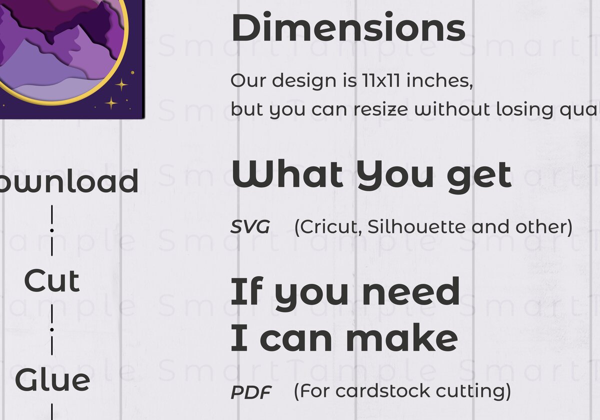 Σετ των 2 Intra απο ξύλο plywood 3mm-4mm πάχος 3D Mountain Shadow Box , Paper Cut Δίασταση 25x25 cm INTRAFABR-73763082