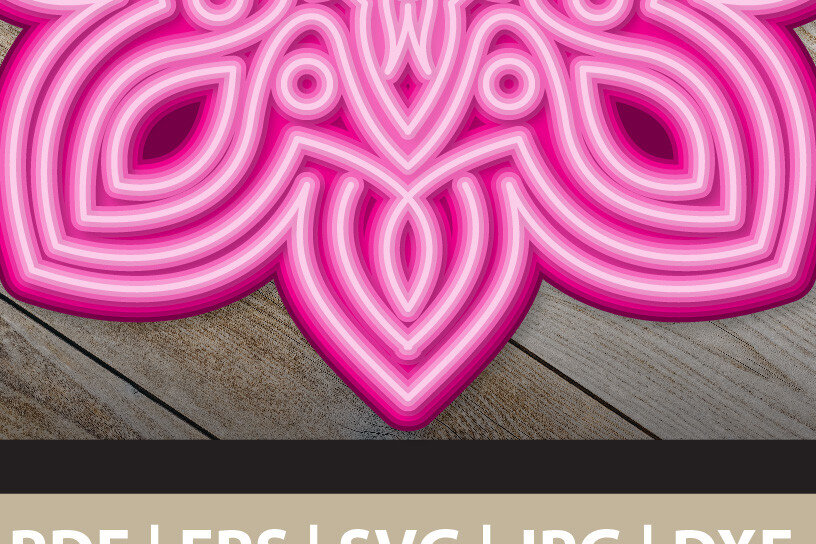 Intra απο ξύλο plywood 3mm-4mm πάχος 3D αφηρημένη Mandala πολλαπλών επιπέδων Δίασταση 30x30 cm INTRAFABR-24892390