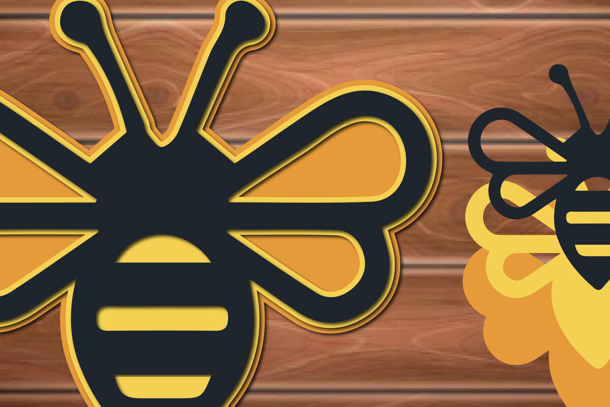 Intra απο ξύλο plywood 3mm-4mm πάχος 3D Multi Layer Bee Δίασταση 15x15 cm INTRAFABR-17283894