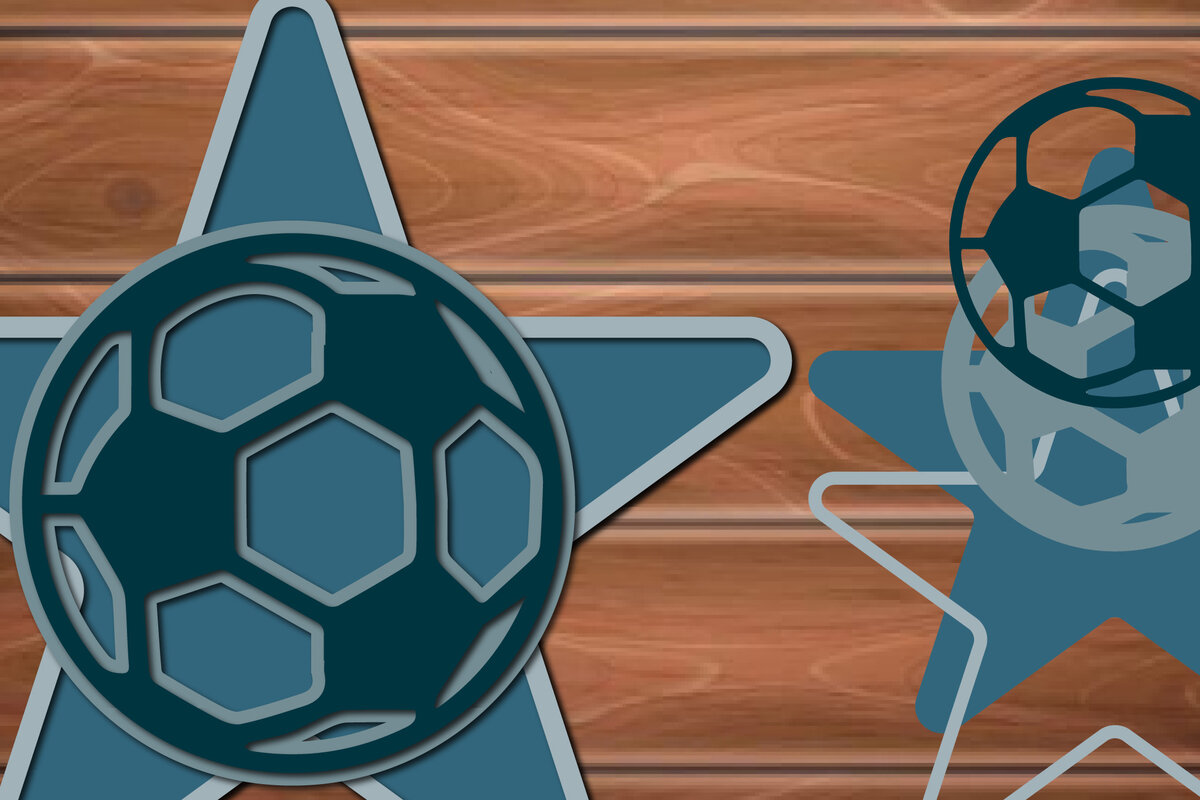 Σετ των 2 Intra απο ξύλο plywood 3mm-4mm πάχος Τρισδιάστατη κοπή χαρτιού ποδοσφαίρου πολλαπλών στρώσεων Δίασταση 15x15 cm INTRAFABR-17125801