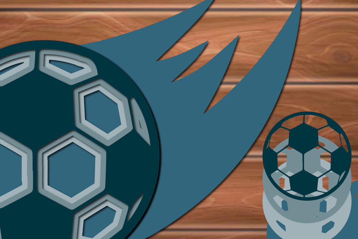 Σετ των 2 Intra απο ξύλο plywood 3mm-4mm πάχος Τρισδιάστατη κοπή χαρτιού ποδοσφαίρου πολλαπλών στρώσεων Δίασταση 15x15 cm INTRAFABR-17078752