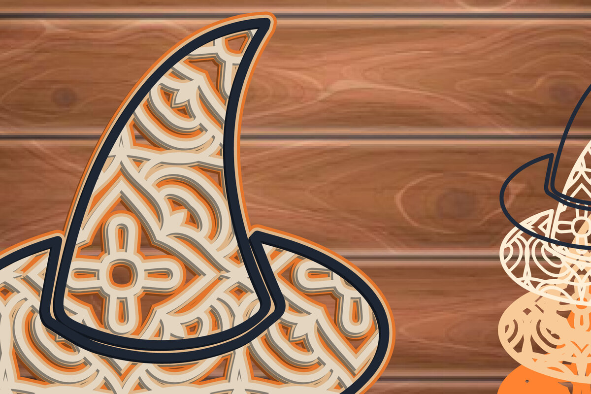 Σετ των 2 Intra απο ξύλο plywood 3mm-4mm πάχος Τρισδιάστατο αποκριάτικο καπέλο πολλαπλών επιπέδων Δίασταση 15x15 cm INTRAFABR-15096311