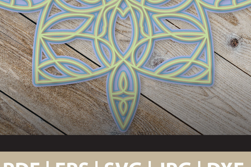 Intra απο ξύλο plywood 3mm-4mm πάχος 3D Multi Layer Mandala Δίασταση 30x30 cm INTRAFABR-24892483