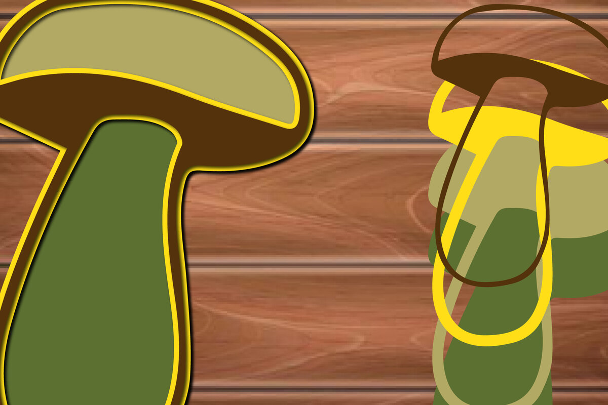 Σετ των 2 Intra απο ξύλο plywood 3mm-4mm πάχος 3D Multi Layer Mushrooms Paper Cut Δίασταση 15x15 cm INTRAFABR-17022475