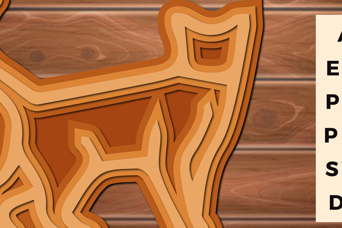 Σετ των 2 Intra απο ξύλο plywood 3mm-4mm πάχος 3D Multi Layer Paper Cut Cat Δίασταση 15x15 cm INTRAFABR-17663292