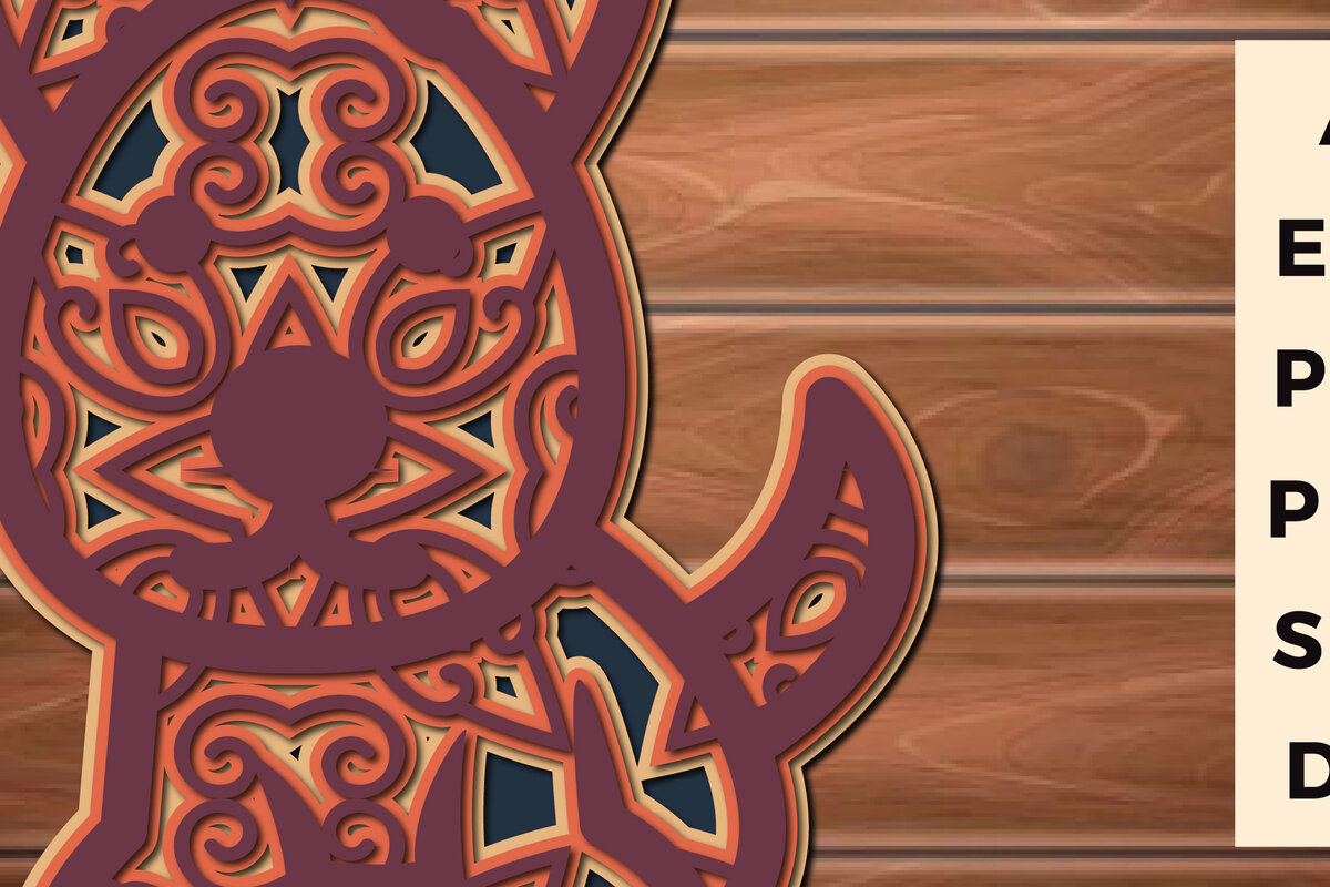 Σετ των 2 Intra απο ξύλο plywood 3mm-4mm πάχος 3D Multi Layer Paper Cut Dog Decor Δίασταση 15x15 cm INTRAFABR-17658704