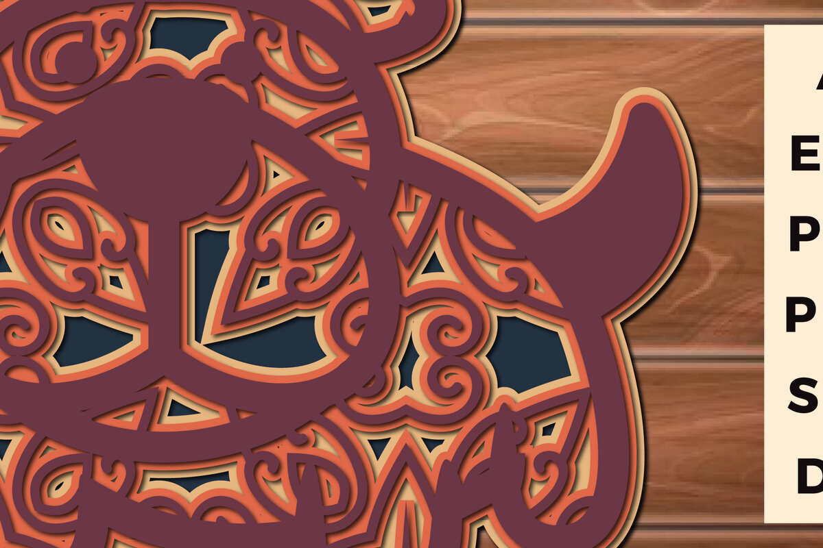 Σετ των 2 Intra απο ξύλο plywood 3mm-4mm πάχος 3D Multi Layer Paper Cut Dog Δίασταση 15x15 cm INTRAFABR-17658218