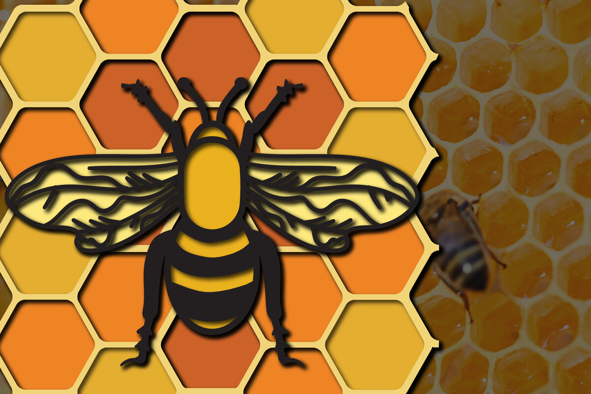 Σετ των 2 Intra απο ξύλο plywood 3mm-4mm πάχος 3d Multi-Layered Bee , Cut Δίασταση 15x15 cm INTRAFABR-25158138