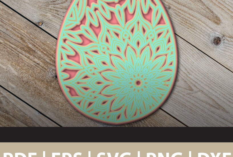 Intra απο ξύλο plywood 3mm-4mm πάχος 3D Multi Layered Egg Mandala Δίασταση 30x30 cm INTRAFABR-26115406