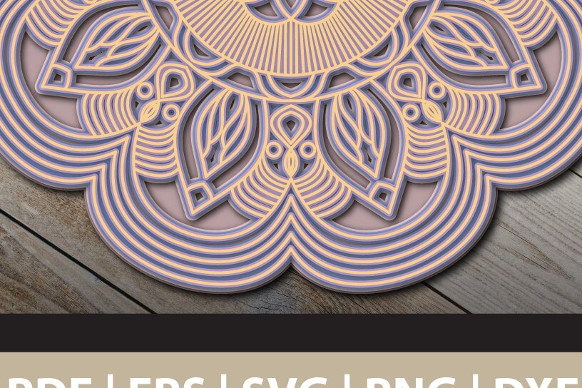 Intra απο ξύλο plywood 3mm-4mm πάχος 3D Multi Layered Mandala Δίασταση 30x30 cm INTRAFABR-25892527