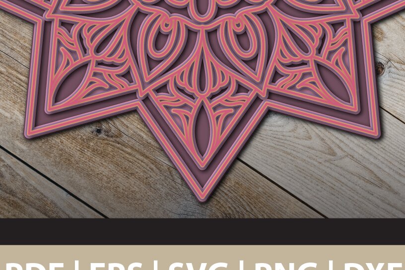 Intra απο ξύλο plywood 3mm-4mm πάχος 3D Multi Layered Mandala Δίασταση 30x30 cm INTRAFABR-25892648