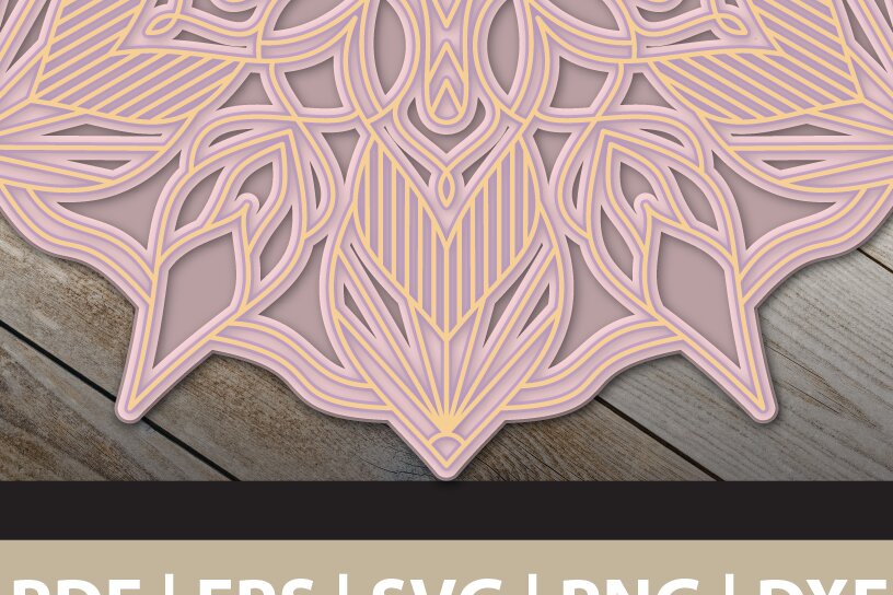 Intra απο ξύλο plywood 3mm-4mm πάχος 3D Multi Layered Mandala Δίασταση 30x30 cm INTRAFABR-25908198