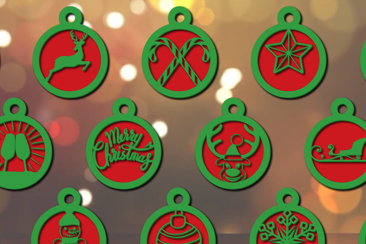 Σετ των 2 Intra απο ξύλο plywood 3mm-4mm πάχος 3D Πολυεπίπεδες Χριστουγεννιάτικες Μπάλες Δίασταση 15x15 cm INTRAFABR-20141021