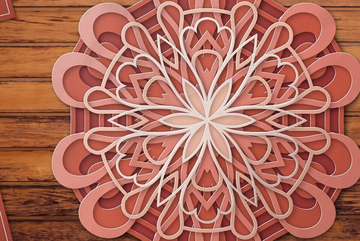 Intra απο ξύλο plywood 3mm-4mm πάχος 3D Multilayer Mandala Cut File Vol.5 Δίασταση 30x30 cm INTRAFABR-31023308