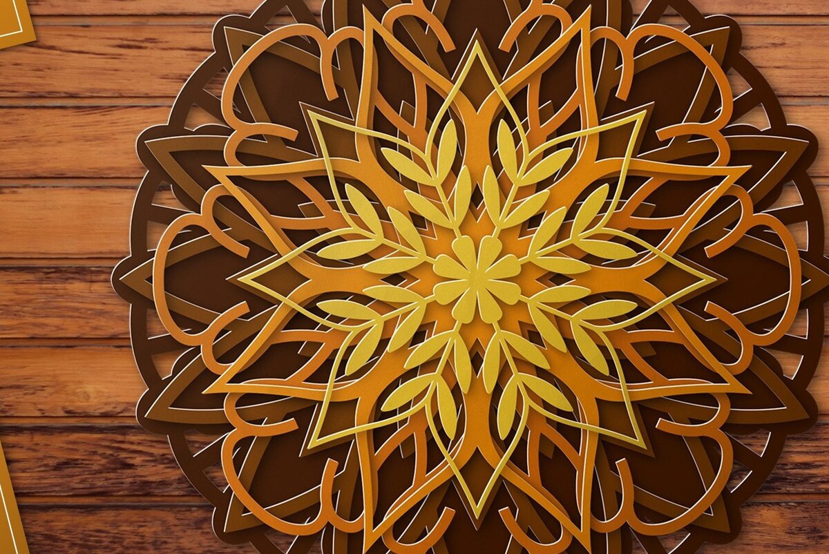 Intra απο ξύλο plywood 3mm-4mm πάχος 3D Multilayer Mandala Cut File Vol.7 Δίασταση 30x30 cm INTRAFABR-31100489