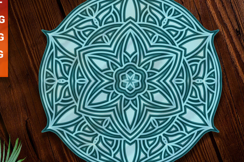 Intra απο ξύλο plywood 3mm-4mm πάχος 3D Multilayered Mandala Δίασταση 30x30 cm INTRAFABR-14744156