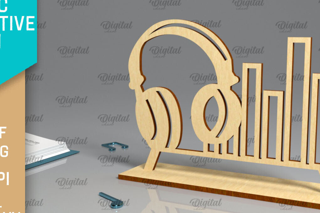 Σετ των 2 Intra απο ξύλο plywood 3mm-4mm πάχος Τρισδιάστατη μουσική διακοσμητική πινακίδα κοπής με λέιζερ Δίασταση 30x20 cm INTRAFABR-96139707