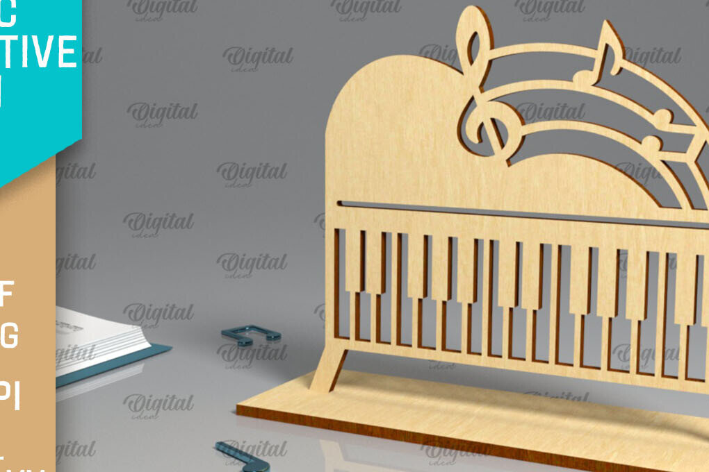 Intra απο ξύλο plywood 3mm-4mm πάχος Τρισδιάστατη μουσική διακοσμητική πινακίδα κοπής με λέιζερ Δίασταση 30x20 cm INTRAFABR-96139769