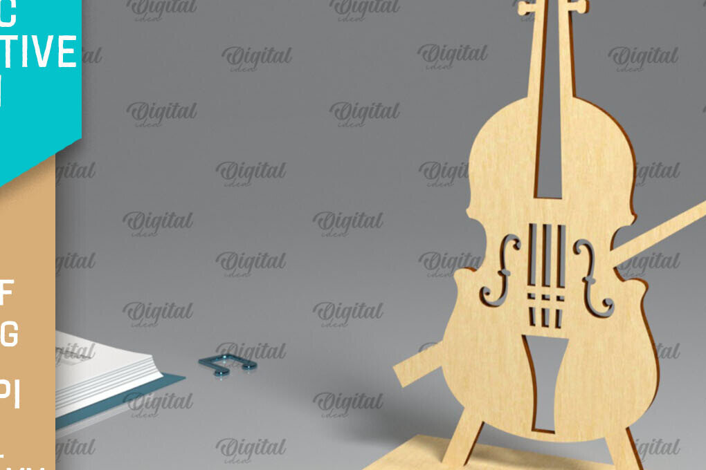 Intra απο ξύλο plywood 3mm-4mm πάχος Τρισδιάστατη μουσική διακοσμητική πινακίδα κοπής με λέιζερ Δίασταση 30x20 cm INTRAFABR-96139805