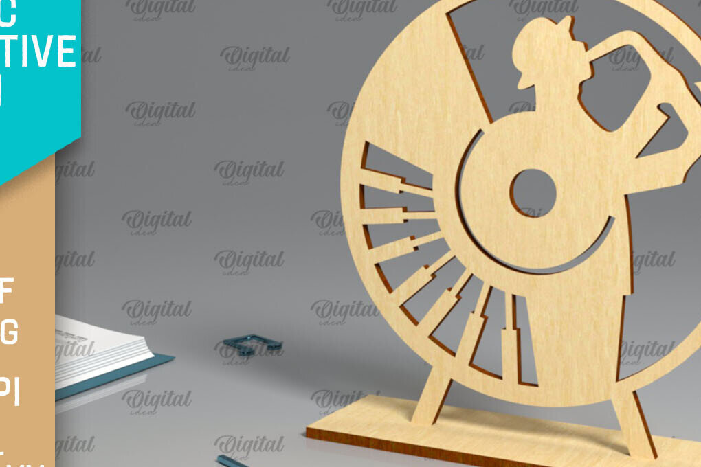 Σετ των 2 Intra απο ξύλο plywood 3mm-4mm πάχος Τρισδιάστατη μουσική διακοσμητική πινακίδα κοπής με λέιζερ Δίασταση 30x20 cm INTRAFABR-96139548