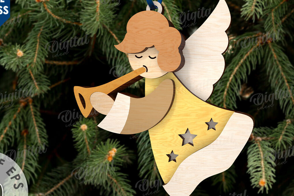 Σετ των 3 Intra απο ξύλο plywood 3mm-4mm πάχος Σχέδιο κοπής με λέιζερ τρισδιάστατο στολίδι της Γέννησης Δίασταση 8x8 cm INTRAFABR-110763431