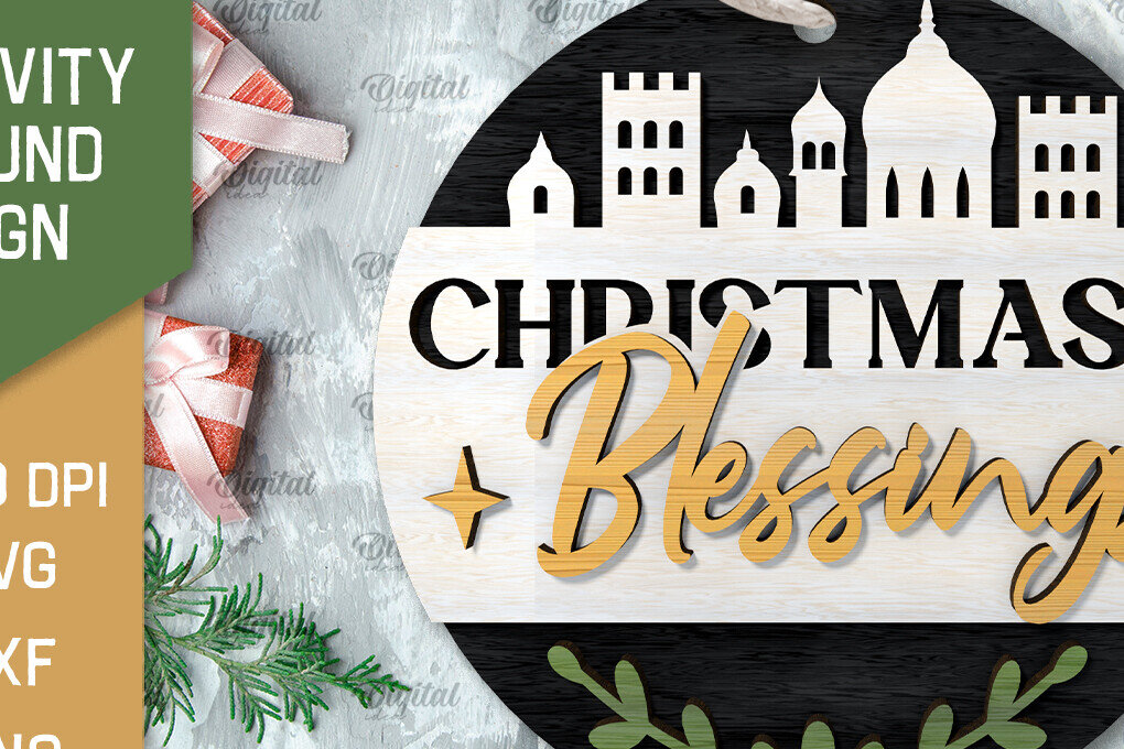 Intra απο ξύλο plywood 3mm-4mm πάχος Σχέδιο κοπής με λέιζερ τρισδιάστατο στρογγυλό σημάδι της Γέννησης Δίασταση 30x20 cm INTRAFABR-107030110