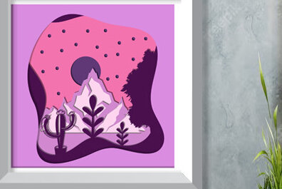 Σετ των 2 Intra απο ξύλο plywood 3mm-4mm πάχος 3d Nature Shadow Box Δίασταση 25x25 cm INTRAFABR-71063871