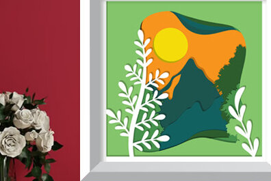 Σετ των 2 Intra απο ξύλο plywood 3mm-4mm πάχος 3d Nature Shadow Box Δίασταση 25x25 cm INTRAFABR-71063849