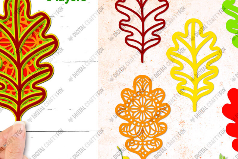 Intra απο ξύλο plywood 3mm-4mm πάχος 3D Oak Leaf Mandala , Leaf Paper Cut Δίασταση 3600x3600 cm INTRAFABR-90585027