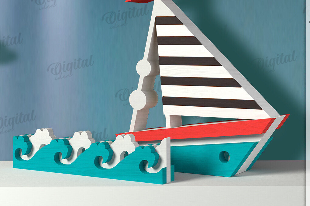 Intra απο ξύλο plywood 3mm-4mm πάχος 3D Ocean Shelf Sitter Δίασταση 30x20 cm INTRAFABR-121598203