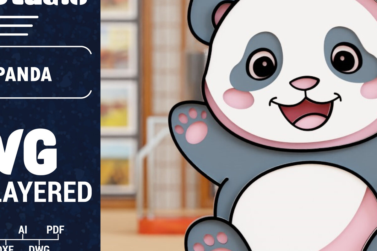 Intra απο ξύλο plywood 3mm-4mm πάχος 3D Panda Cut Papercut με λέιζερ Δίασταση 1500x1500 cm INTRAFABR-100718858