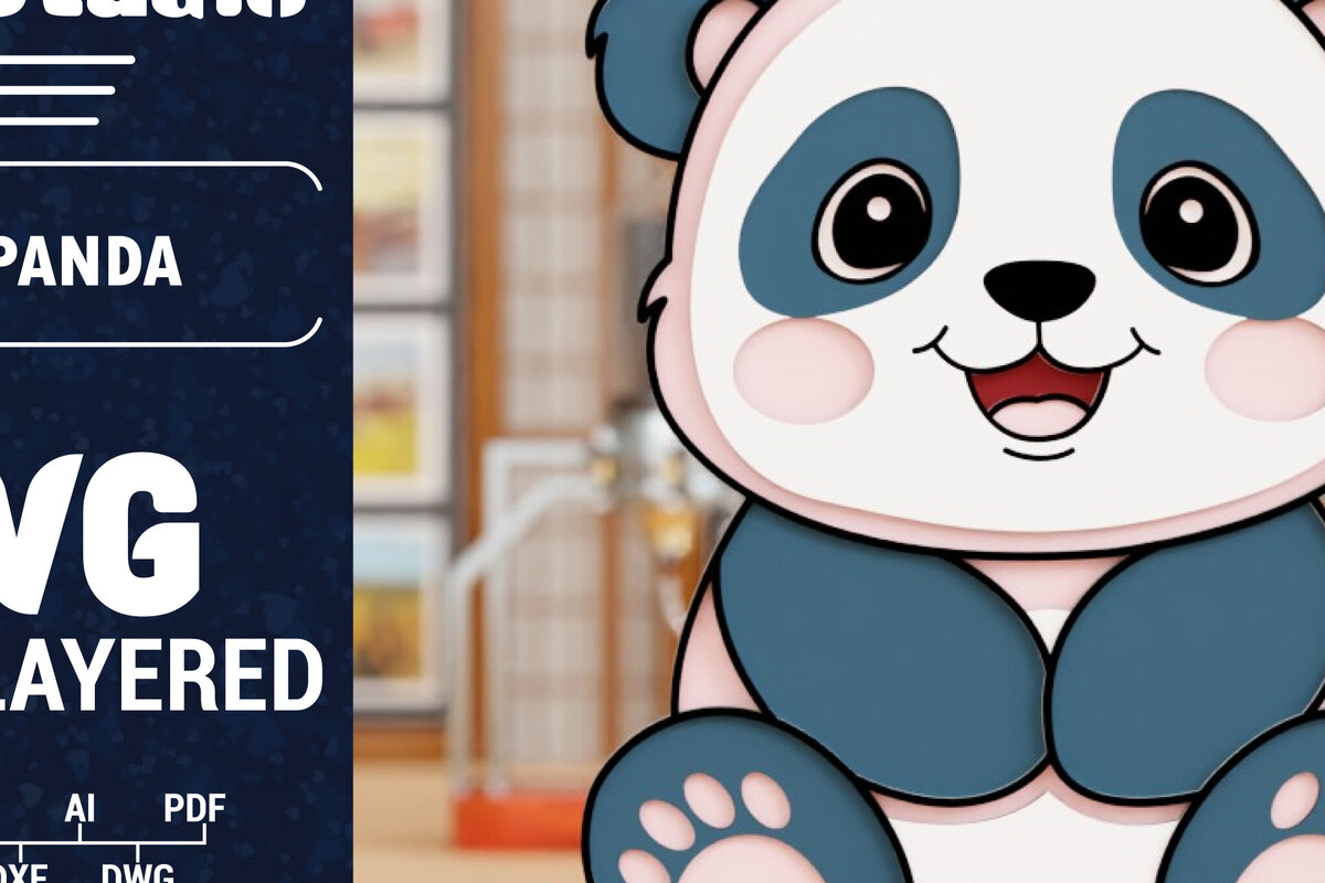 Σετ των 3 Intra απο ξύλο plywood 3mm-4mm πάχος 3D Panda Cut Papercut με λέιζερ Δίασταση 1500x1500 cm INTRAFABR-100718861