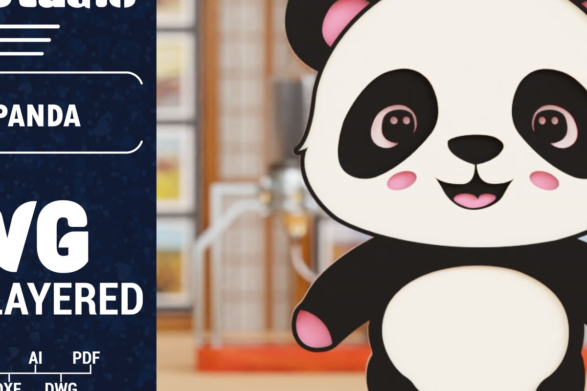 Σετ των 2 Intra απο ξύλο plywood 3mm-4mm πάχος 3D Panda Cut Papercut με λέιζερ Δίασταση 1500x1500 cm INTRAFABR-100718864