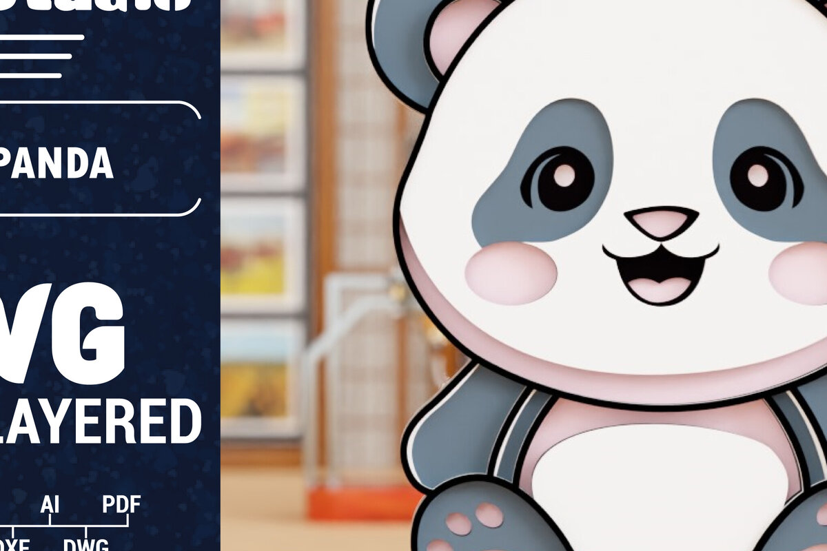 Σετ των 2 Intra απο ξύλο plywood 3mm-4mm πάχος 3D Panda Cut Papercut με λέιζερ Δίασταση 1500x1500 cm INTRAFABR-100718854